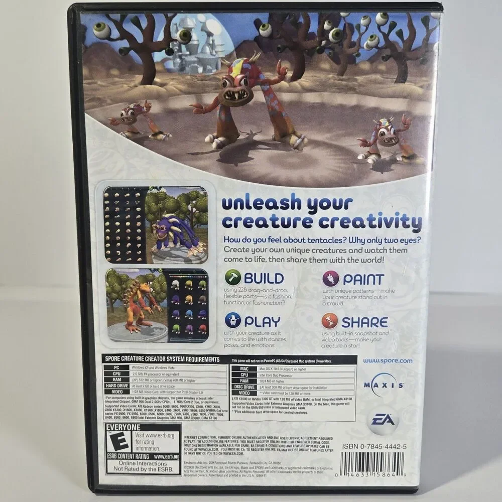 Electronic Arts Spore Creature Creator PC CD-ROM Windows/Mac Manual Included
